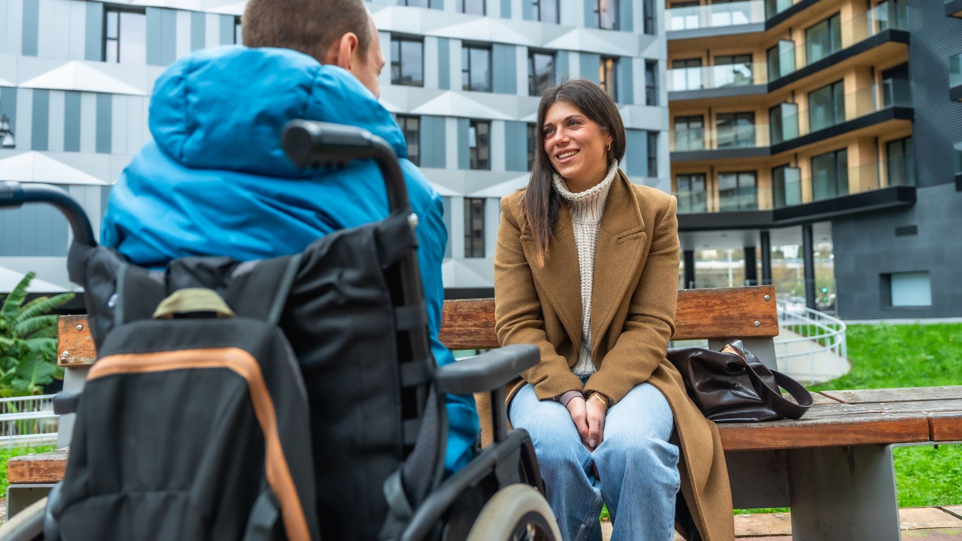 NDIS community access mental health sitting outside.